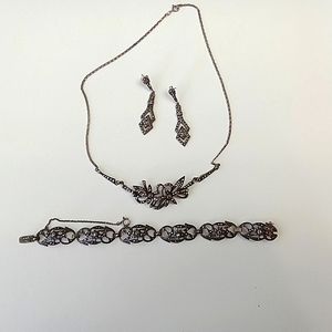 Sterling silver  Antique jewelry set Marcasit sterling Sliver from 1920